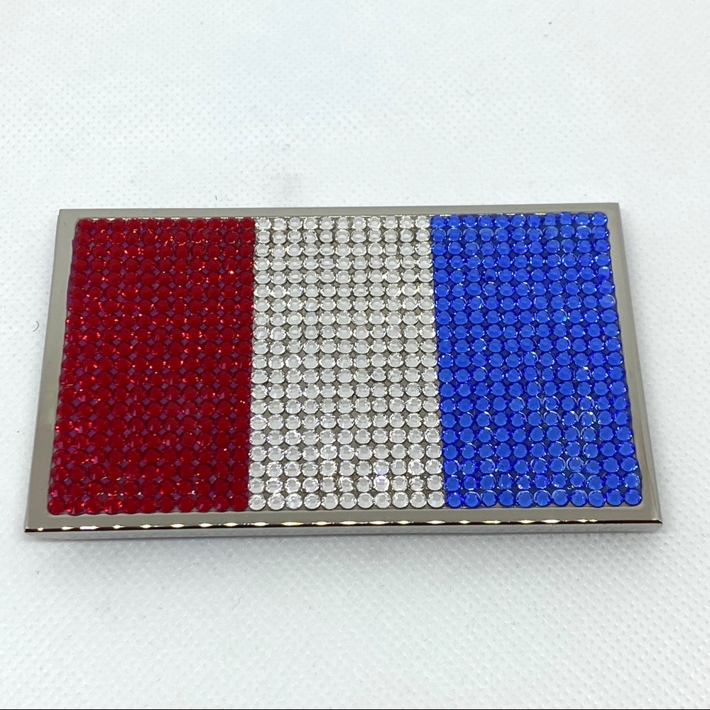 Neiman Marcus French Flag Crystal Card Holder